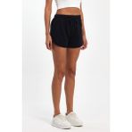 Comeor Kadın Yırtmaçlı Penye Kumaş Regular Fit Lacivert Kısa Mini Günlük Şort - 2XL