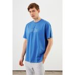 Comeor Leo Erkek Oversize T-Shirt - Mavi