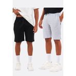 Comeor Regular Fit Yanları Cepli Rahat Kesim 2'li Erkek Şort - 3XL - Siyah - Gri
