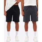 Comeor Regular Fit Yanları Cepli Rahat Kesim 2'li Erkek Şort - 4XL - Siyah - Antrasit