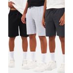 Comeor Regular Fit Yanları Cepli Rahat Kesim 3'lü Erkek Şort - Siyah - Gri - Antrasit - 3XL