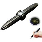 Comet Rotasyonlu Çok Fonksiyonlu Kalem - LED Işık ve Döner Gyro Özelliği - Şık Kalem, Metal Kalem, Pratik Kalem - 10.5 cm - 5 Renk Seçeneği - Metalik Gri