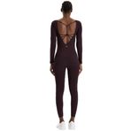 Comeup Sırtı Açık Uzun Spor Tulum (BURGUNDY, M)