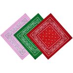 Comforso 3 adet şal bandana, cep mendili, şal, üniseks bandanalar, çok amaçlı alın bandı, mendil, boyun atkısı, önlük, parti yüz maskesi, motosiklet sürmek için bandana, bisiklet sürmek için, kırmızı, yeşil,