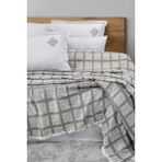 Comfort Craft Premium %100 Pamuk Müslin Pike Takımı - 6 Parça 8 Renk Seçeneği - 240X246 cm Nakışlı Yatak Örtüsü - 240 x 246 cm - Gri
