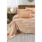 Comfort Craft Premium %100 Pamuk Müslin Pike Takımı - 6 Parça 8 Renk Seçeneği - 240X246 cm Nakışlı Yatak Örtüsü - 240 x 246 cm - Somon