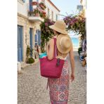 Comfort Craft Premium Bohem Plaj ve Günlük Çanta - 8 Renk Seçenekli Hasır Dokulu - Fuşya