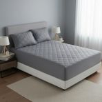 Comfort Craft Sıvı Geçirmez Yatak Koruyucu Alez - Micro Kapitone Fitted Full Kenar Lastikli - Sessiz ve Nefes Alan - 180 x 200 cm - Gri