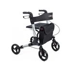 Comfort DM9102 Tekerlekli Yürüme Desteği Frenli Yürüteç Rollatör Yaşlı Oturaklı Yürüme Boy Ayarlı