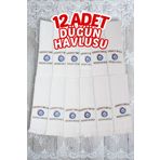 Comfort Home 12 Adetli Saçaklı Düğün Havlusu Desenli Konvoy Havlusu Ekonomik Model