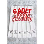 Comfort Home 6 Adet Saçaklı Düğün Havlusu Desenli Konvoy Havlusu Ekonomik Model