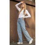 comfort jeans Kar mavi Likralı Esnek Palazzo Jean Pantolon