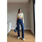 comfort jeans Ngbutika&Geenzmanifacture Likralı Kar Mavi Yüksek Bel Wide Leg Salaş Geniş Paça Kot Pantolon