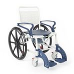 Comfort Plus Banyo ve Tuvalet Sandalyesi Lacivert | Soft Minderli, 4 Frenli Tekerlek, Paslanmaz Plas