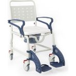 Comfort Plus Banyo ve Tuvalet Sandalyesi Lacivert | Soft Minderli, 4 Frenli Tekerlek, Paslanmaz Plastik Gövde DM-8088C