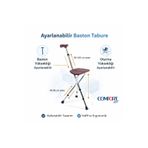Comfort Plus Dm-74 Oturaklı Baston (yüksekliği Ayarlanır) 27 cm oturma paylı model
