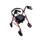 Comfort Plus DM9144 4 Tekerlekli Rolatör Yürüteç Katlanabilir Alüminyum Şase ile Sepetli Tasarım - Kırmızı