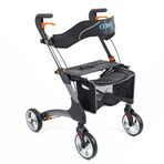 Comfort Plus Rolatör Yürüteç | Karbon Desenli Alüminyum Gövde, 7'' PVC Tekerlekli, Katlanabilir ve F