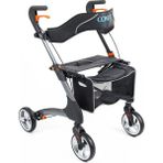 Comfort Plus Rolatör Yürüteç | Karbon Desenli Alüminyum Gövde, 7'' Pvc Tekerlekli, Katlanabilir ve Frenli DY049147L