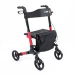 Comfort Plus Rolatör Yürüteç Kırmızı | Alüminyum Gövde, Katlanabilir, Oturmalı, Frenli ve Dolgu Teke