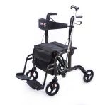 Comfort Plus Rolatör Yürüteç | Lüx Ayak Pedallı, Transfer Sandalyeli Kullanım, Alüminyum Şase DM-9124
