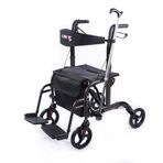 Comfort Plus Rolatör Yürüteç | Lüx Ayak Pedallı, Transfer Sandalyeli Kullanım, Alüminyum Şase DM-912