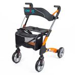 Comfort Plus Rolatör Yürüteç Turuncu | Alüminyum Gövde, 7'' PVC Tekerlekli, Katlanabilir ve Frenli D