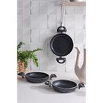 Comfort | Sahan Seti Granit 3lü Sahan Tavası 20-22-24 Cm Siyah