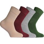 Comfort Serisi 4 'lü Unisex Bambu Organik Günlük Şeker Çorabı - Bordo - Bej - Yeşil - Gri - 43 - 46
