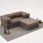 Comfort Serisi Yataklı Mini Köşe Koltuk, Gri