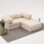 Comfort Serisi Yataklı Mini Köşe Koltuk, Krem