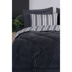 Comfort Set Yeni Nesil Wellsoft Yorganlı 2 Parça Tek Kişilik Soft Line Antrasit - 155 x 215 cm