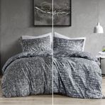 Comfort Spaces Kraliçe Yorgan Seti - Her Mevsim için Gri Yatak Takımı, Ultra Yumuşak 3 Parça Çift Taraflı Yorgan 2 Eşleşen Yastık Kılıfı, Bakımı Kolay, Makinede Yıkanabilir, Tam/Queen