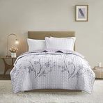 Comfort Spaces Ters Çevrilebilir Yorgan Seti - Vermicelli Dikiş Tasarımı Tüm Mevsimler, Hafif, Örtü Yatak Örtüsü Yatak Takımı, Eşleşen Kırlent, İkiz/İkiz XL (167,6 cm x 228,6 cm) Kate, Gri/Mor 2 Parça