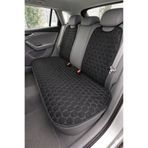 Comfortix Renault Megane 4 Uyumlu Kaydırmaz Tabanlı Oto Koltuk Minder Seti - 5 li Full Set-Sünger destekli- Kapitoneli- Terletmez Kumaş-Pratik Kurulum (siyah-Gri)