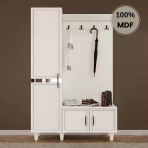 Comiet Kardelen Mdf Raflı Askılıklı Ayaklı Tasarım Portmanto Ayakkabılık