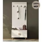 Comiet Lavanta Mdf Ayaklı Tasarım Askılıklı Portmanto Ayakkabılık