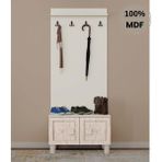 Comiet Nilüfer Mdf Mdf Ayaklı Tasarım Askılıklı Portmanto Ayakkabılık - Traverten