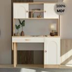 Comiet Papatya Mdf Kitaplıklı Dolaplı Çalışma Masası