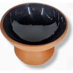 Çömlek Diyarı Oval Ayaklı Kase - Siyah