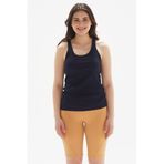 Comm-Ci Gale Ribanalı Atlet Kesim Örme Lacivert Kadın T-shirt