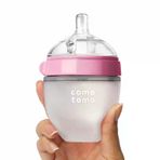 Comotomo Antikolik Silikon Biberon 150 ml Pembe - Yavaş Akışlı (0-3 Ay) Yenidoğan