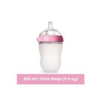 Comotomo Antikolik Silikon Biberon 250Ml Pembe - Orta Akışlı (3-6 Ay)