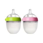 Comotomo Antikolik Silikon Biberon 2'li 150 ML Yeşil - Pembe