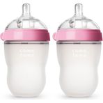 Comotomo Antikolik Silikon Biberon 2'li 250ML Pembe - Orta Akışlı (3-6 AY)8607400004 - 250 ml