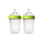Comotomo Antikolik Silikon Biberon 2'Li 250Ml Yeşil- Orta Akışlı (3-6 Ay)