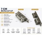 Compact 7 cm Bilyalı Çıt Çıt Kilit Takımı 1 Takım 2 Adet | Zamak Gövde | Nikel Kaplama | Mobilya ve Dolap Kilidi