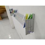 Compact Çamaşırlık 85 cm 7 Askılı Duvara Monte Katlanır - Açık Gri