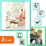 Compact Çekmeceli Standlı Makyaj Organizeri + Vantuzlu Su Giderli Sabunluk Süngerlik - 2Li Set Q0q7r