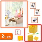 Compact Çekmeceli Ve Standlı Düzenleyici + Dolap İçi Düzenleyici Kutu Sarı - 2Li Set M4n3g1